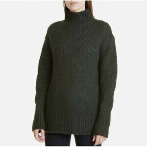 VINCE Turtleneck Wool Blend Tunic Sweater in Juniper Green, L NWT